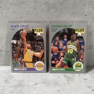 Vlade Divac Shawn Kemp‎ Rookie Card 1990-91 NBA Hoops #154 #179 RC Lot Of 2